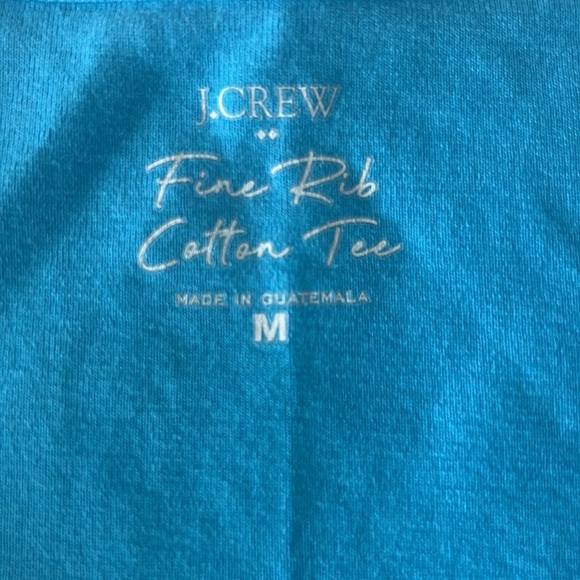 J Crew Fine Rib Cotton Blue V-Neck T-Shirt - Picture 2 of 3